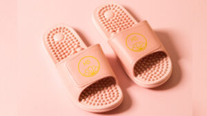 Rose PVC Unisex Massaging Sliders with Raised Massage Nodes | Holistic Silk