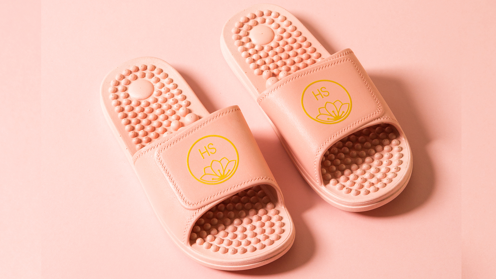 Rose PVC Unisex Massaging Sliders with Raised Massage Nodes | Holistic Silk